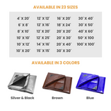 Super Heavy Duty Poly Tarp Cover Thick 16 Mil, 8 oz (30’ x 30’)